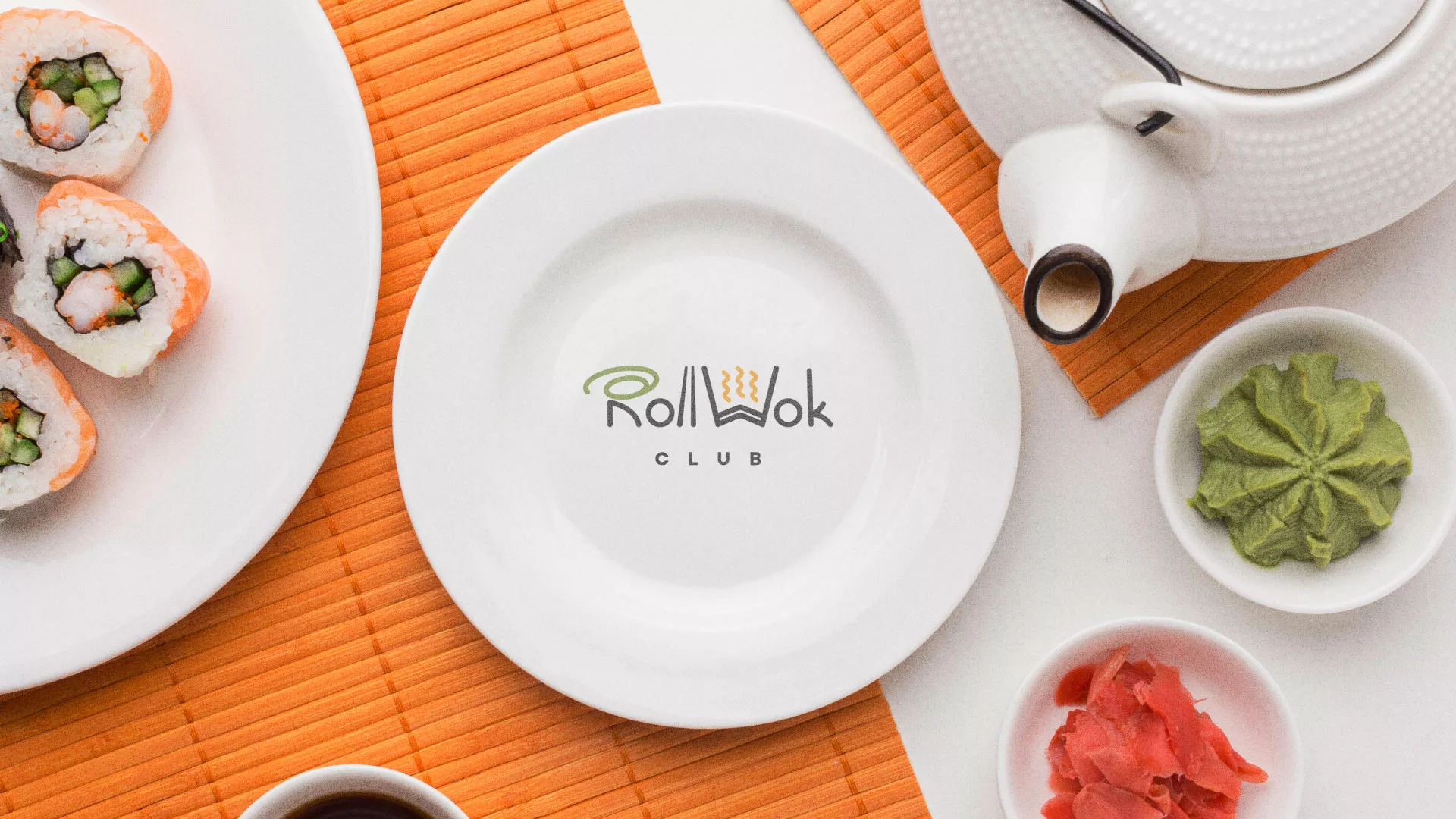 Разработка логотипа и фирменного стиля в Давлеканово для суши-бара «Roll Wok Club» Разработка логотипа и фирменного стиля в Давлеканово для суши-бара «Roll Wok Club»